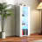 Storage Cabinets With Aluminum Strip Lamp,With Glass Shelves, For Living Room/Bedroom/Office