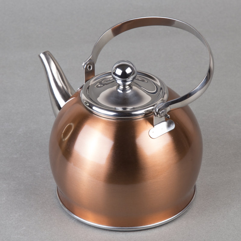 Creative Home 1 pte Bouilloire pour cuisinière en acier inoxydable, Cuivre / argent