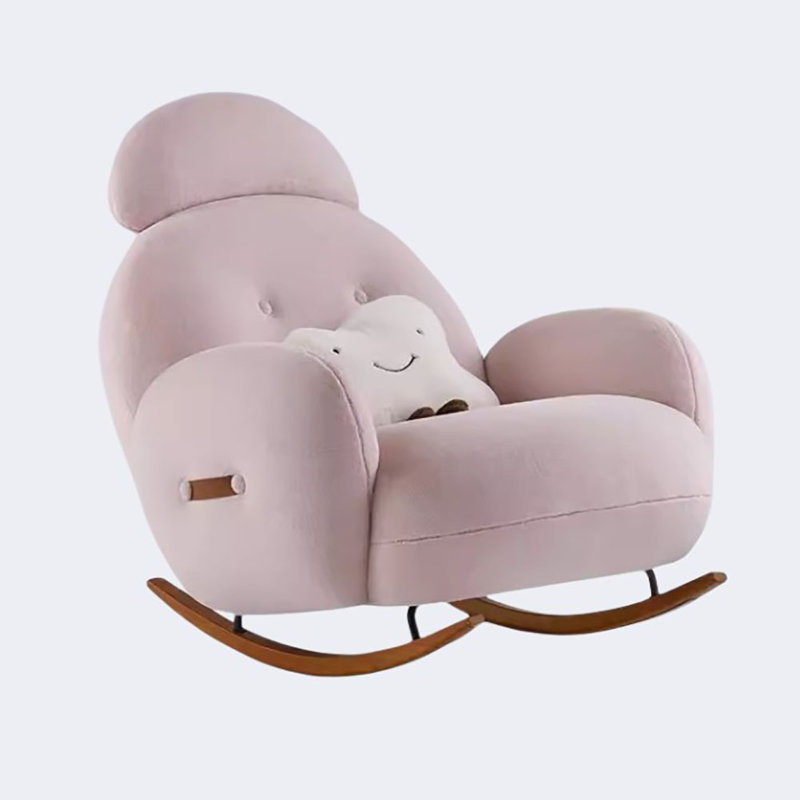Grande chaise berçante en forme d'ours blanc, Rose