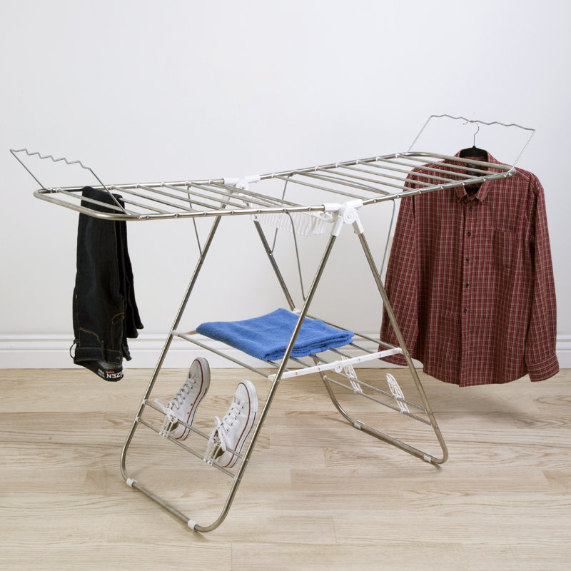 Silver Foldable Stainless Steel Indoor/Outdoor Drying Rack