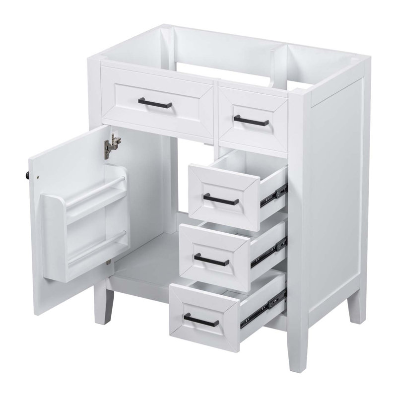  Meuble-lavabo moderne avec lavabo et 3 tiroirs Modern, Blanc