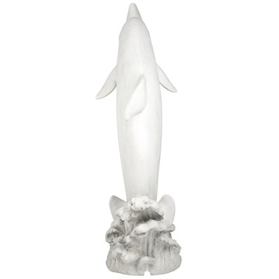 Tropical Leaping Dolphin Piped Statue