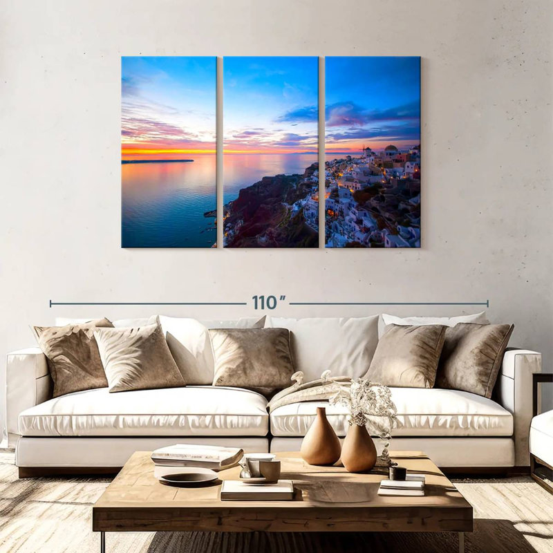 Aime Evening In Santorini, 48" H x 74" W