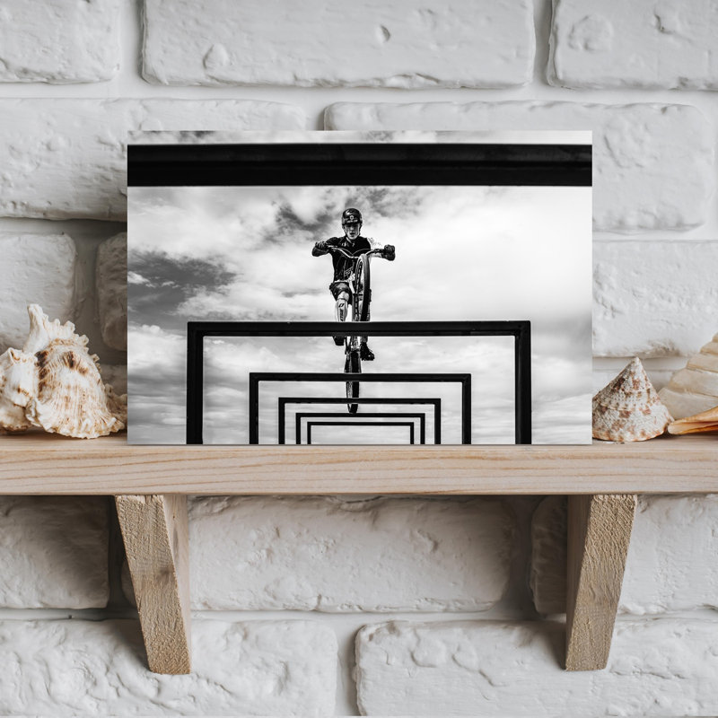 «Vélo Procès», défi, paysage contemporain abstrait, impression d'art mural, 12" H x 18" W