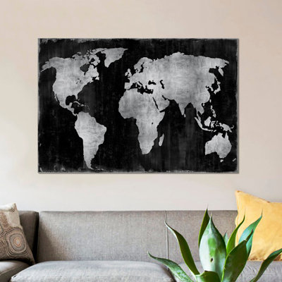 " The World - Silver On Black " by Russell Brennan