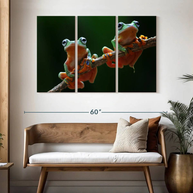 Brampt Two Wallace's Flying Frogs, 32" H x 50" W