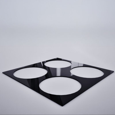 Petits panneaux muraux décoratifs en acrylique Wembley, petit, l 11 3/8 po x H 11 3/8 po x T 1/8 po, noir