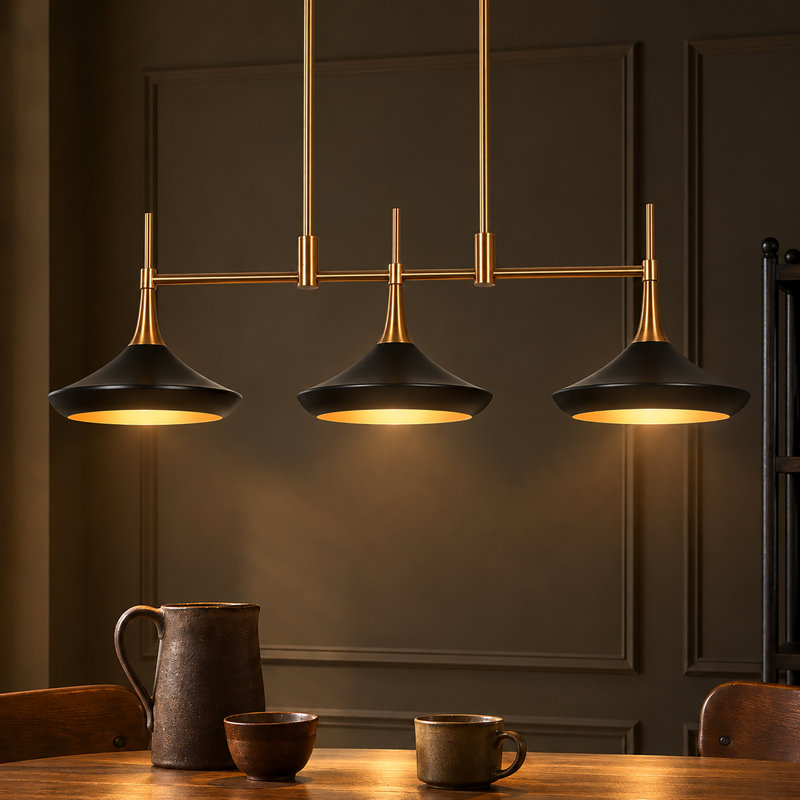 Luminaire suspendu pour îlot de cuisine 3 lumières Justyce