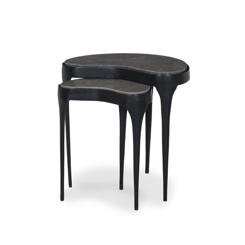 Shayla Nesting End Table-Warm Grey Marble