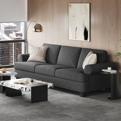 Inse 91" W Linen Upholstered Lawson Sofa with Deep Seats
