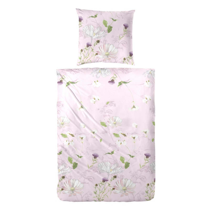 203 TC Duvet Cover Set, Single - 1 Pillowcase (80 x 80 cm), Pink