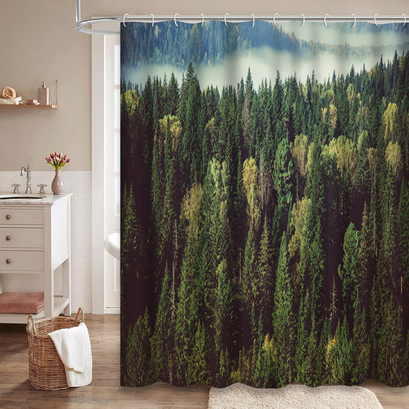 Rideau de douche Thick Fog Forest, L 72 po x l 84 po