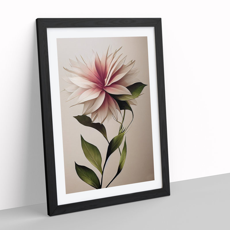 The Appealing Flower - Wall Art, Black Framed Paper, 36cm H x 27cm W, White