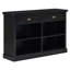 Console 47 pouces avec tiroirs et tablettes de rangement ouvertes avec détails en bois rustique-812261140