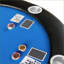 Plateau de table de poker pliant pour 10 joueurs, pliable en trois avec porte-gobelets | Bleu | Moderne-122432597