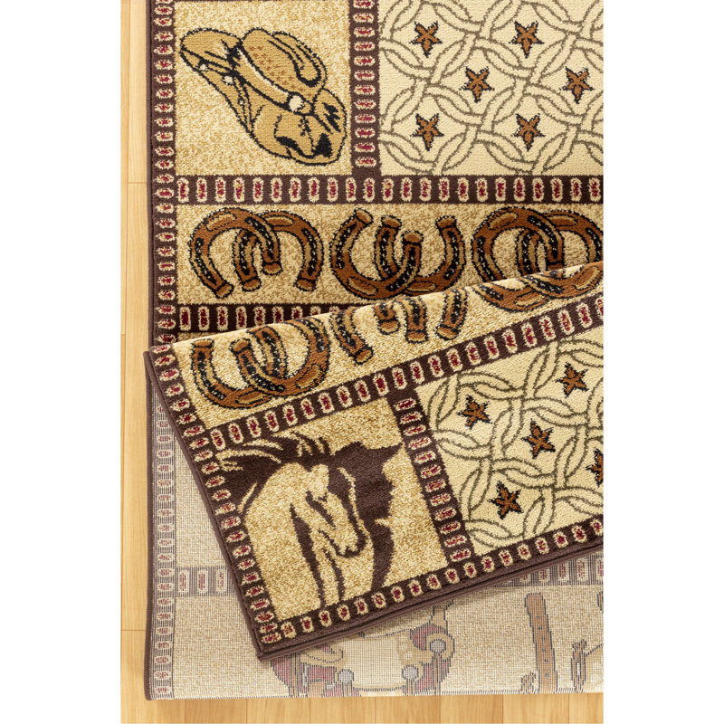 Tapis tribal beige moyen sud-ouest Tribes, Tapis de couloir 2 pi 7 po x 7 pi 3 po