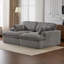 Double méridienne intérieure, canapé-lit surdimensionné avec velours côtelé et éponge épaisse, siège luxueux à assise profonde, causeuse modulaire, gris, sans assemblage, 2 sièges, convient à différents corps-1759817679
