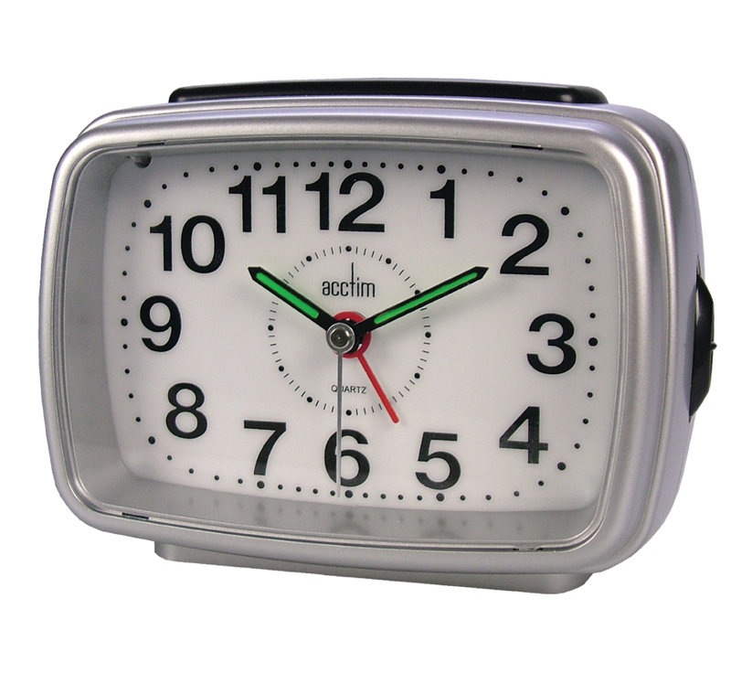 Alarm Tabletop Clock in Silver