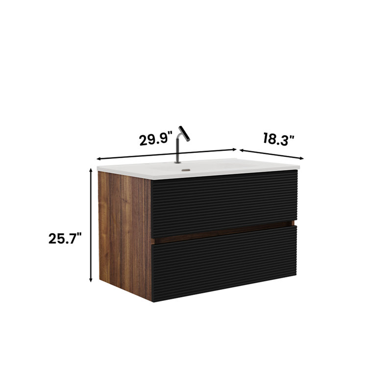 Meuble-lavabo de salle de bain Modern, 30"