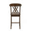 Ensemble de 2 chaises à hauteur de comptoir avec dossier en croix, noyer