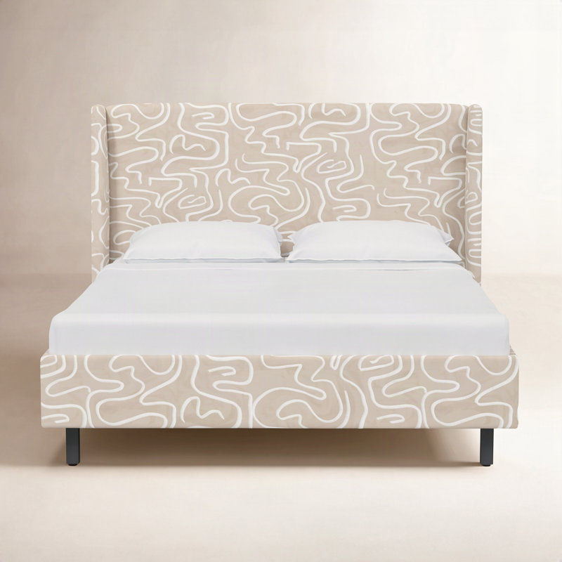 Laurel Upholstered Unfinished Wingback Bed, Full