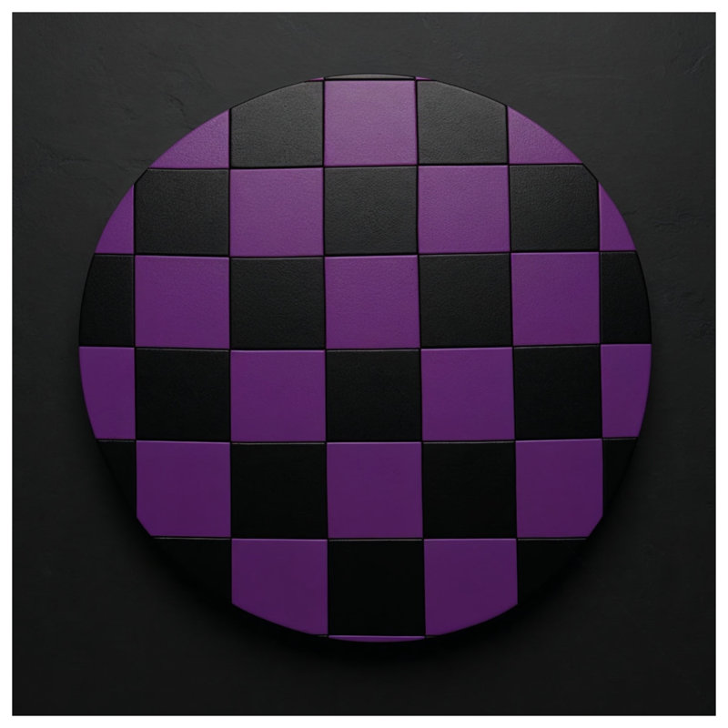 Purple Checkered Circle Double Sided Throw Pillows, 20 x 20 inches