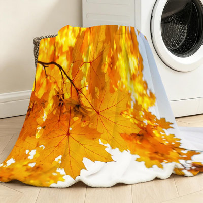 Jeté transparent en flanelle molletonnée très douce, magnifique imprimé d'un seul côté
