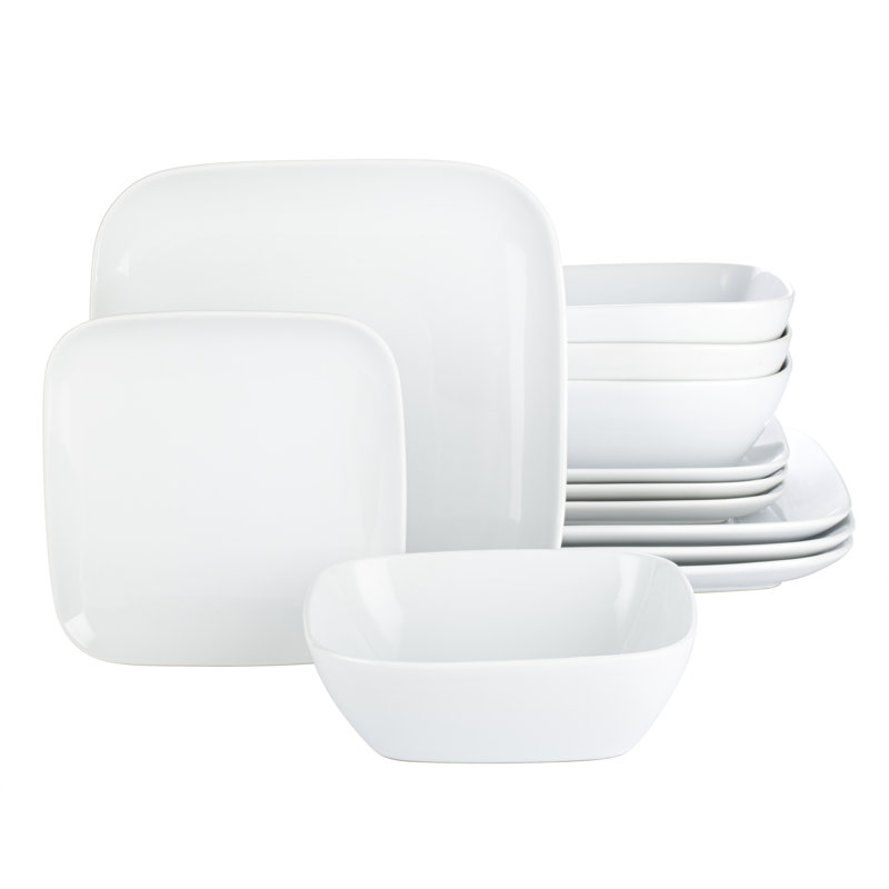 12pc Darby Dinner Set, White