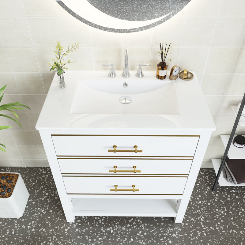 Bohdalec 30" Single Bathroom Vanity Set, White