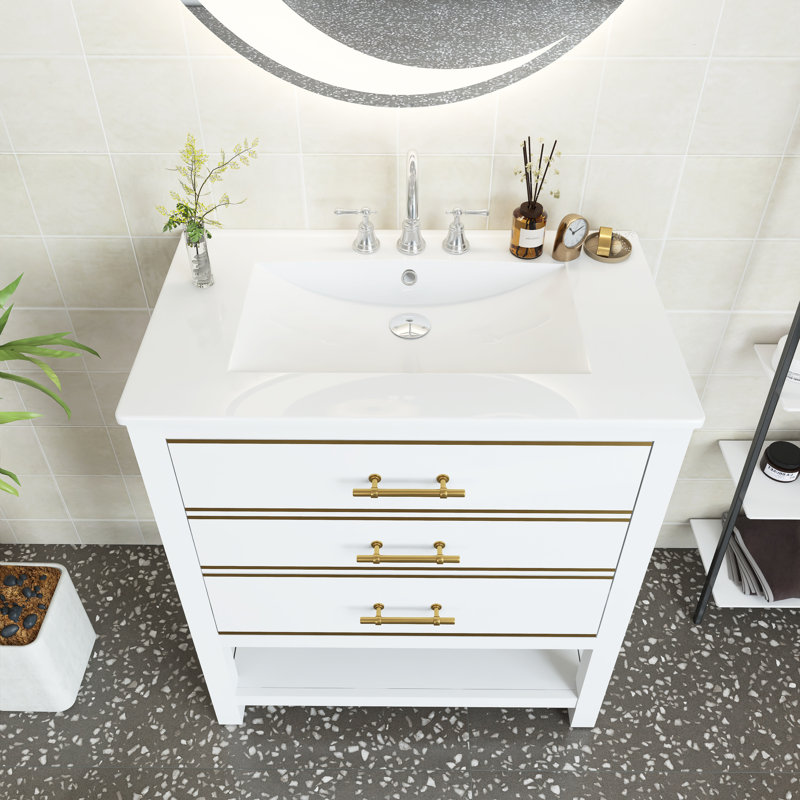 Ensemble de meuble-lavabo simple 30 po Bohdalec, Blanc