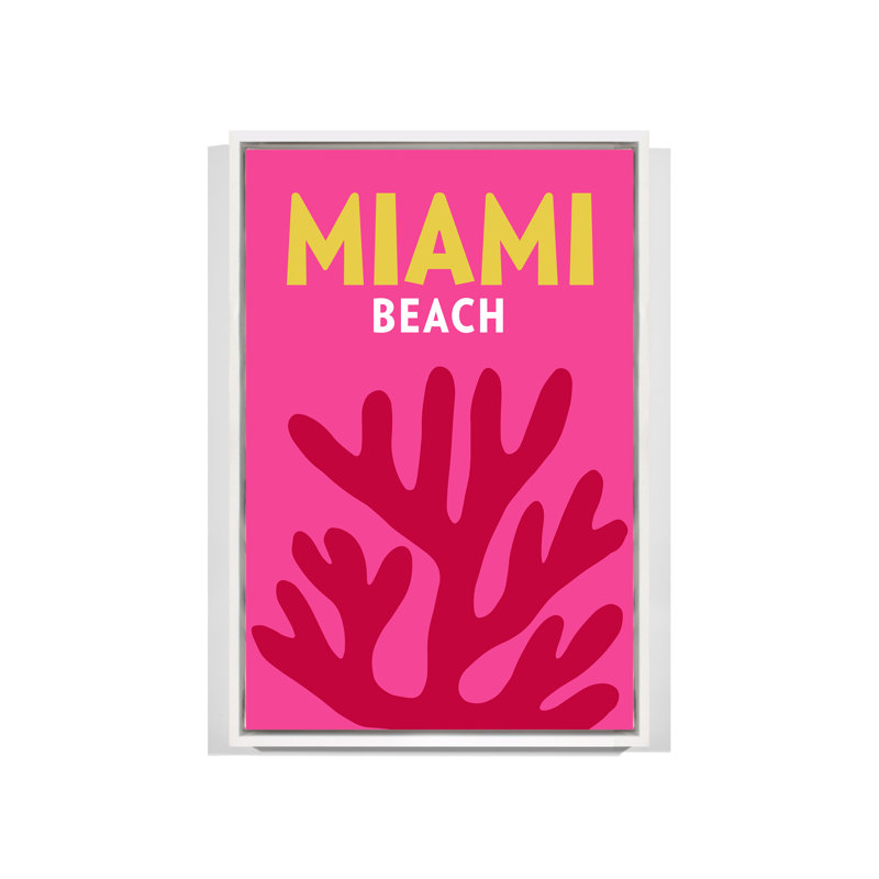 Miami, White Floater Framed, 41" H x 27" W