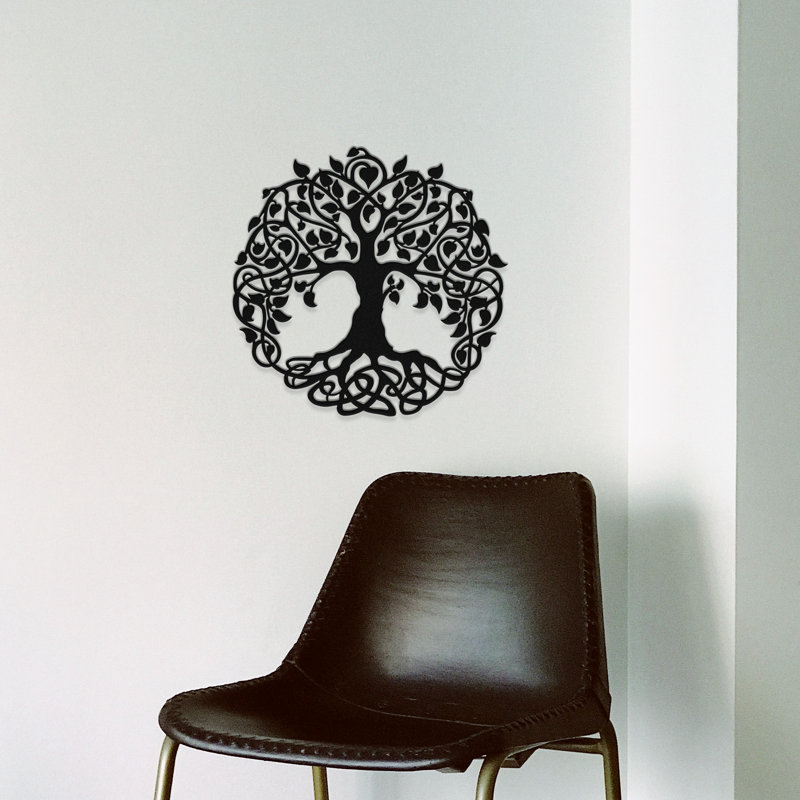 Tree Of Life Wall Décor, Black, 24" H x 24" W x 0.06" D