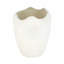 12" Abstract Textured Terracotta Vase, Ivory-1640247994