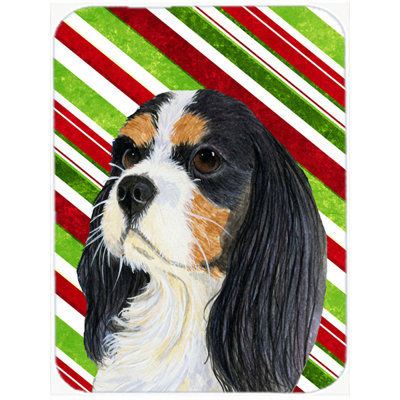 Planche à découper en verre de noël east urban home cavalier épagneul