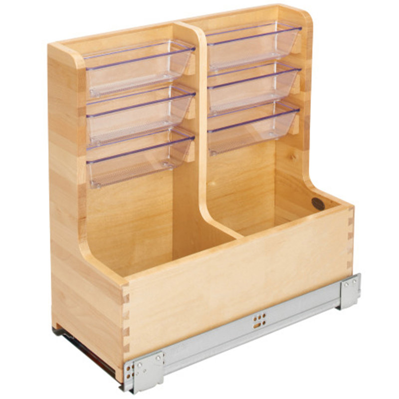 Rev-A-Shelf Wood Vanity Base Cabinet Organizer w/ Soft-Close, 8.75" W