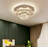 Jayden-Mark Elegant LED Crystal Tiered Ceiling Light, 24" Flush Mount Chandelier Light with Remote Control