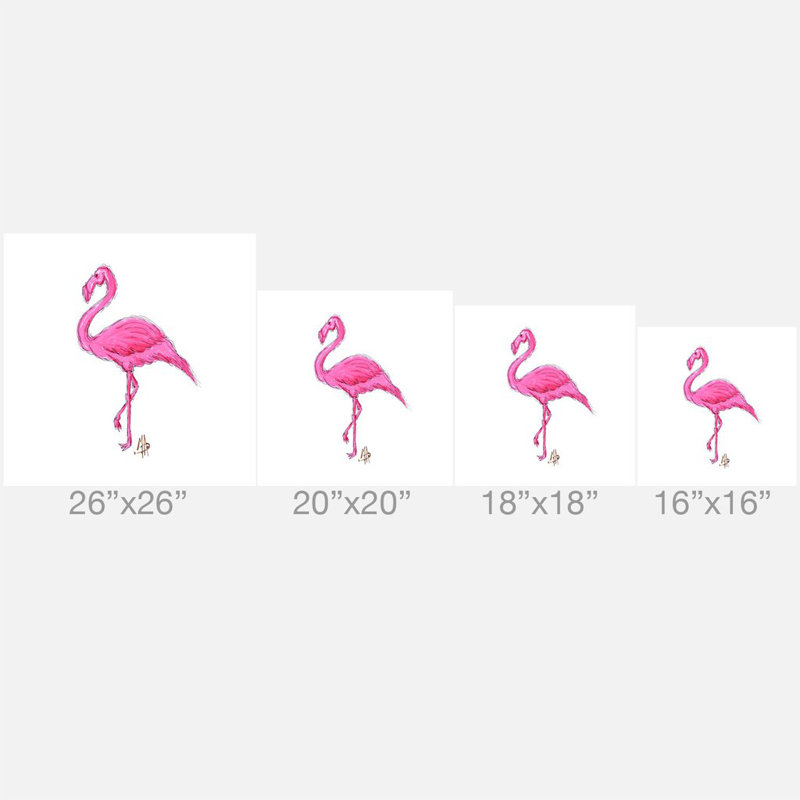 Flamingo Throw Pillow, 18" x 18"