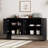 Wood Console Table with  Adjustable Shelves, Long Handles-542355492