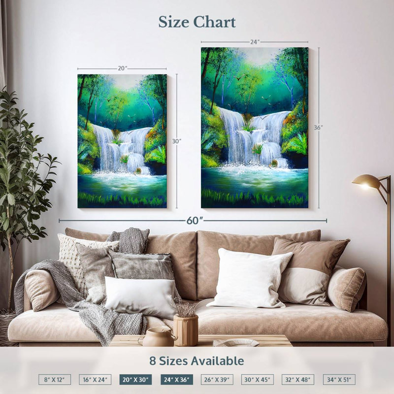 Alvord Waterfall, 36" H x 24" W