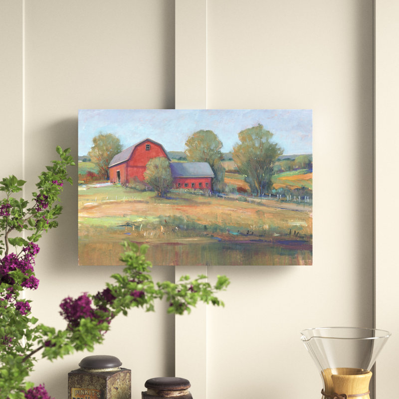 «Country Barn I» par Timothy O 'Toole - peinture sur toile tendue, H 12 po x l 18 po