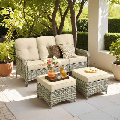 5-person Outdoor Seating Group With Cushions, All-weather Wicker Patio Set