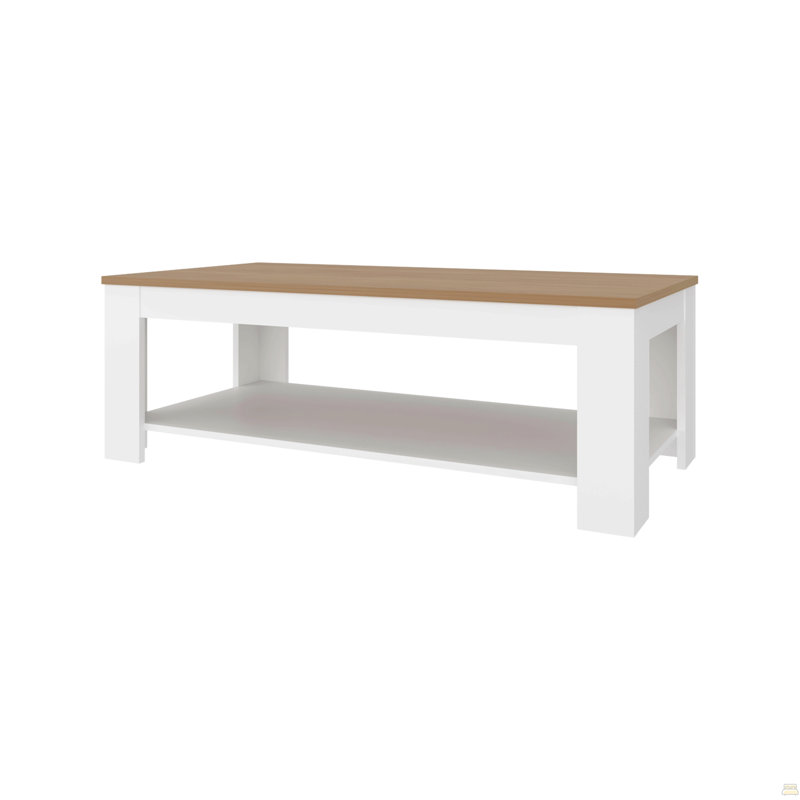 Table basse rectangulaire avec tablette inférieure