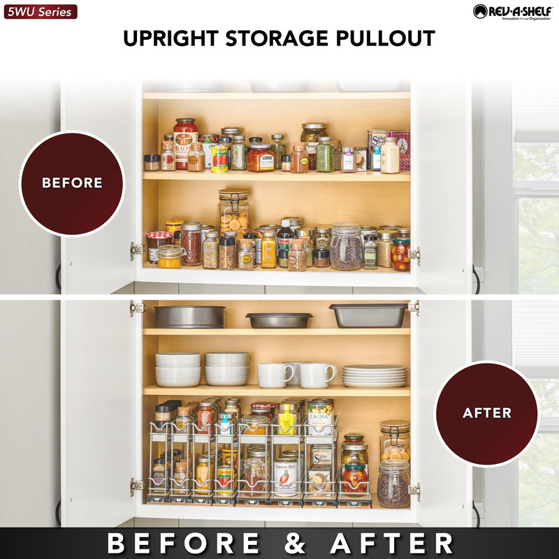 Rev-A-Shelf Pullout Organizer for Cabinets, Upright Shelf, 3