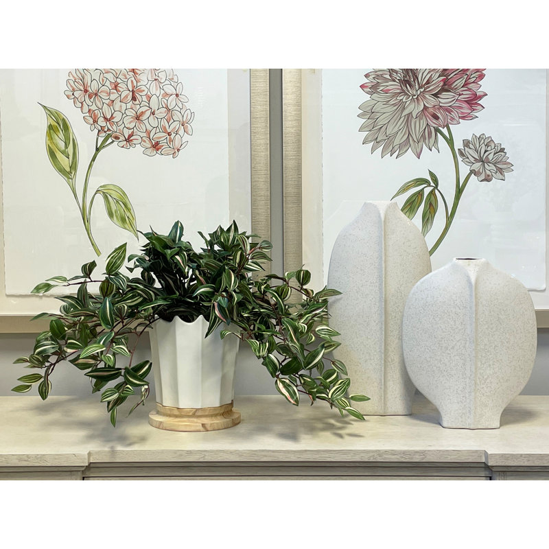 Nugent Faux Tradescantia Plant in Ceramic Vase
