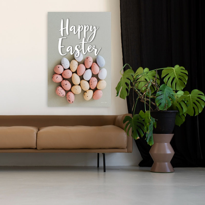 Joyeuses Pâques, œufs, art printanier contemporain, H 48 po x l 32 po