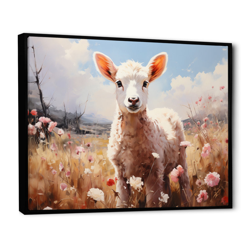 Country Charm Pastel Meadows II, reproduction d'art sur toile, H 34 po x l 44 po x P 1,5 po, Cadre flottant noir