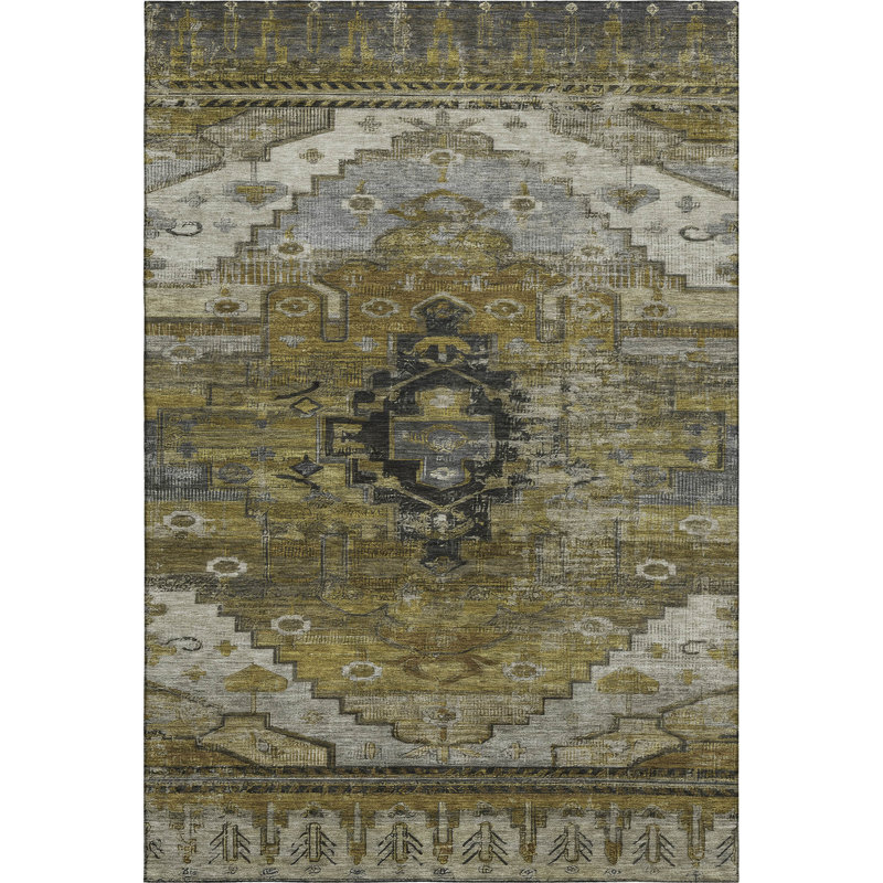 Premium Machine Washable Verlin AMF1776 Tribal Rug, Rectangle 3' x 5'