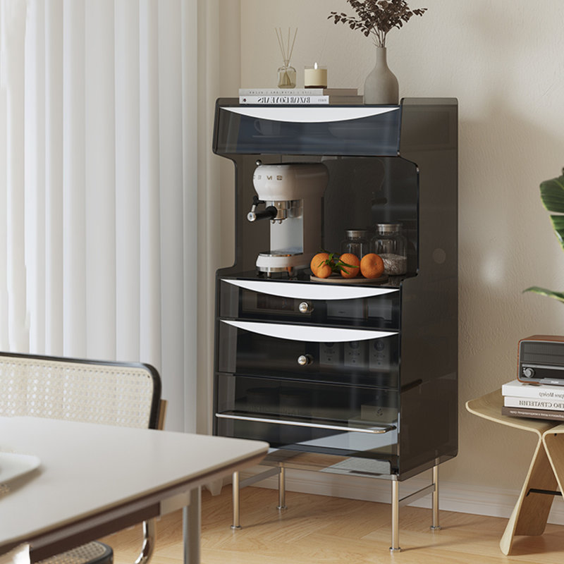 Modern acrylic multi-functional accent cabinet, Black