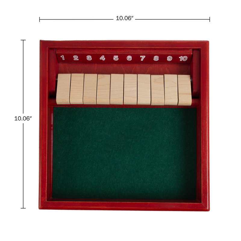 Ensemble de jeu en bois Shut the Box, 10