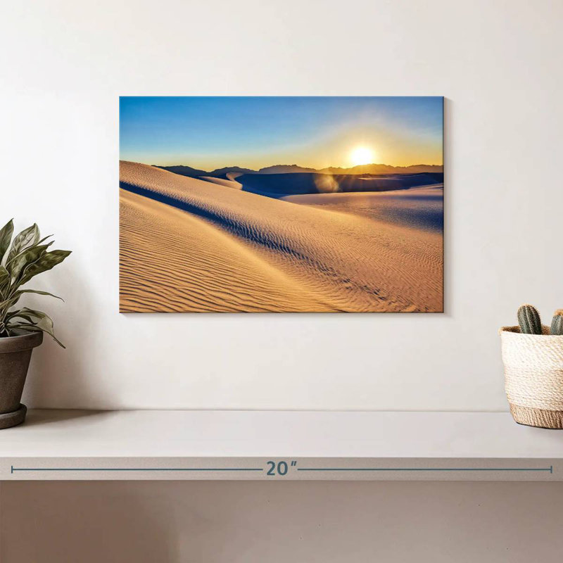 Sable blanc d'Alvord, coucher de soleil, H 8 po x l 12 po
